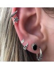 9 sztuk/zestaw Punk imitacja perły klipsy kryształowe dla kobiet artystyczna srebrna kolor Ear Cuff Brincos moda geometria biżut