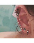 9 sztuk/zestaw Punk imitacja perły klipsy kryształowe dla kobiet artystyczna srebrna kolor Ear Cuff Brincos moda geometria biżut