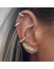 9 sztuk/zestaw Punk imitacja perły klipsy kryształowe dla kobiet artystyczna srebrna kolor Ear Cuff Brincos moda geometria biżut