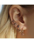 9 sztuk/zestaw Punk imitacja perły klipsy kryształowe dla kobiet artystyczna srebrna kolor Ear Cuff Brincos moda geometria biżut