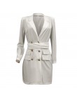 Sexy Lady biuro sukienka kobiety Plus rozmiar Blazer topy z długim rękawem skręcić w dół kołnierz kieszenie kurtka panie Bodycon