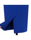 Kobiety eleganckie z falbanką, patchworkowy Peplum Vintage praca biuro Business Party ołówkowa typu bodycon formalny strój z dłu
