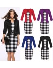 Hxroolrp 2019 nowy styl Hot sprzedaży kobiety Colorblock Plaid nosić do pracy Business Party Bodycon jednoczęściowy Sash sukienk