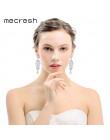 Mecresh srebrny kolor kryształu spadek kolczyki ślubne dla kobiet koreański moda Rhinestone Bridal długie kolczyki biżuteria 201