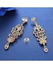Mecresh srebrny kolor kryształu spadek kolczyki ślubne dla kobiet koreański moda Rhinestone Bridal długie kolczyki biżuteria 201
