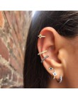 Minimalistyczny evil eye wiszące kolczyki stud 100% 925 prawdziwe srebro betonowa niebieski cz mini koralik kolczyk delicat dain