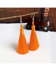 Ręcznie robiony pompon kolczyki 2019 modny czeski pomarańczowy 25 kolorów długie Dangles kolczyki vintage z chwostem dla kobiet 