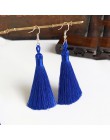 Ręcznie robiony pompon kolczyki 2019 modny czeski pomarańczowy 25 kolorów długie Dangles kolczyki vintage z chwostem dla kobiet 