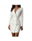 Sexy Lady biuro sukienka kobiety Plus rozmiar Blazer topy z długim rękawem skręcić w dół kołnierz kieszenie kurtka panie Bodycon