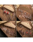 Wiele etniczne Boho Rose Golden wiszące kolczyki dla kobiet wiszące kolczyki zestaw kobiet moda 2019 biżuteria akcesoria