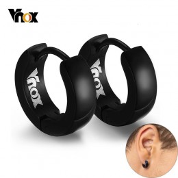 VNOX śliczne kolczyki Hoop dla mężczyzn Punk Huggie małe kolczyki ze stali nierdzewnej 4 kolory