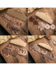 Wiele etniczne Boho Rose Golden wiszące kolczyki dla kobiet wiszące kolczyki zestaw kobiet moda 2019 biżuteria akcesoria