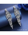 Mecresh srebrny kolor kryształu spadek kolczyki ślubne dla kobiet koreański moda Rhinestone Bridal długie kolczyki biżuteria 201