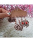 Wiele etniczne Boho Rose Golden wiszące kolczyki dla kobiet wiszące kolczyki zestaw kobiet moda 2019 biżuteria akcesoria