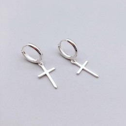 Flyleaf 925 srebro krzyż Dangle kolczyki dla kobiet 2018 nowy Trend Lady Moda biżuteria Pendientes Mujer Moda