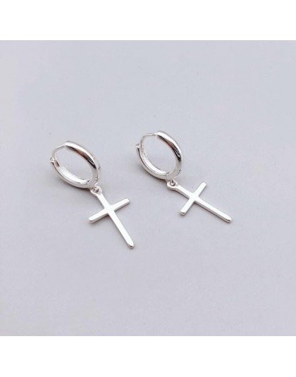 Flyleaf 925 srebro krzyż Dangle kolczyki dla kobiet 2018 nowy Trend Lady Moda biżuteria Pendientes Mujer Moda