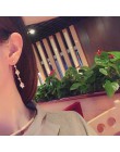 MENGJIQIAO 2019 koreański nowa Moda biżuteria biały kryształ spadek Pendientes Mujer Moda eleganckie kolczyki zwisają