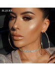 BLIJERY Fashion Rhinestone duże koło kolczyki duże kolczyki koła srebrny kolor kryształu okrągła obręcz kolczyki dla kobiet biżu