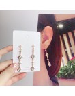 MENGJIQIAO 2019 koreański nowa Moda biżuteria biały kryształ spadek Pendientes Mujer Moda eleganckie kolczyki zwisają
