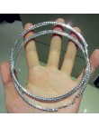 BLIJERY Fashion Rhinestone duże koło kolczyki duże kolczyki koła srebrny kolor kryształu okrągła obręcz kolczyki dla kobiet biżu
