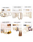 Pearl muszla morze kolczyki dla kobiet złoty kolor Trendy Metal Shell Cowrie komunikat dynda kolczyki 2019 nowa letnia biżuteria