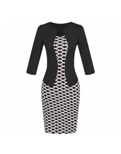 Hxroolrp 2019 nowy styl Hot sprzedaży kobiety Colorblock Plaid nosić do pracy Business Party Bodycon jednoczęściowy Sash sukienk