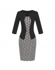 Hxroolrp 2019 nowy styl Hot sprzedaży kobiety Colorblock Plaid nosić do pracy Business Party Bodycon jednoczęściowy Sash sukienk