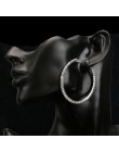 BLIJERY Fashion Rhinestone duże koło kolczyki duże kolczyki koła srebrny kolor kryształu okrągła obręcz kolczyki dla kobiet biżu