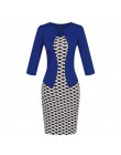 Hxroolrp 2019 nowy styl Hot sprzedaży kobiety Colorblock Plaid nosić do pracy Business Party Bodycon jednoczęściowy Sash sukienk
