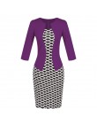 Hxroolrp 2019 nowy styl Hot sprzedaży kobiety Colorblock Plaid nosić do pracy Business Party Bodycon jednoczęściowy Sash sukienk