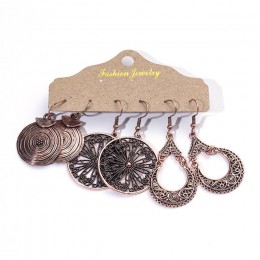Wiele etniczne Boho Rose Golden wiszące kolczyki dla kobiet wiszące kolczyki zestaw kobiet moda 2019 biżuteria akcesoria