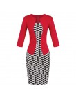 Hxroolrp 2019 nowy styl Hot sprzedaży kobiety Colorblock Plaid nosić do pracy Business Party Bodycon jednoczęściowy Sash sukienk