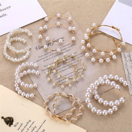 Elegancka perła kolczyki dla kobiet złoto geometryczne długie Tassel dynda kolczyki 2019 romantyczny Wedding Party biżuteria pre
