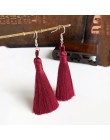 Ręcznie robiony pompon kolczyki 2019 modny czeski pomarańczowy 25 kolorów długie Dangles kolczyki vintage z chwostem dla kobiet 
