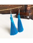 Ręcznie robiony pompon kolczyki 2019 modny czeski pomarańczowy 25 kolorów długie Dangles kolczyki vintage z chwostem dla kobiet 