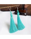 Ręcznie robiony pompon kolczyki 2019 modny czeski pomarańczowy 25 kolorów długie Dangles kolczyki vintage z chwostem dla kobiet 