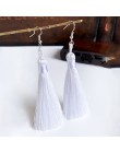 Ręcznie robiony pompon kolczyki 2019 modny czeski pomarańczowy 25 kolorów długie Dangles kolczyki vintage z chwostem dla kobiet 