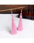 Ręcznie robiony pompon kolczyki 2019 modny czeski pomarańczowy 25 kolorów długie Dangles kolczyki vintage z chwostem dla kobiet 
