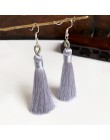 Ręcznie robiony pompon kolczyki 2019 modny czeski pomarańczowy 25 kolorów długie Dangles kolczyki vintage z chwostem dla kobiet 