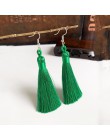 Ręcznie robiony pompon kolczyki 2019 modny czeski pomarańczowy 25 kolorów długie Dangles kolczyki vintage z chwostem dla kobiet 