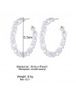 Elegancka perła kolczyki dla kobiet złoto geometryczne długie Tassel dynda kolczyki 2019 romantyczny Wedding Party biżuteria pre