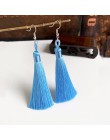 Ręcznie robiony pompon kolczyki 2019 modny czeski pomarańczowy 25 kolorów długie Dangles kolczyki vintage z chwostem dla kobiet 