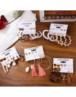 2019 Vintage Pearl Twist Big Circle zestaw kolczyków dla kobiet moda geometryczna imitacja kryształowe kolczyki z perłami biżute