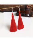 Ręcznie robiony pompon kolczyki 2019 modny czeski pomarańczowy 25 kolorów długie Dangles kolczyki vintage z chwostem dla kobiet 