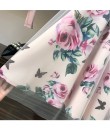 Wysokiej jakości kobiety nieregularne T Shirt + siatkowe spódniczki garsonki Bowknot jednolite topy vintage, w kwiaty komplety s