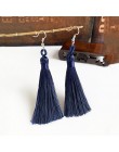 Ręcznie robiony pompon kolczyki 2019 modny czeski pomarańczowy 25 kolorów długie Dangles kolczyki vintage z chwostem dla kobiet 