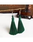Ręcznie robiony pompon kolczyki 2019 modny czeski pomarańczowy 25 kolorów długie Dangles kolczyki vintage z chwostem dla kobiet 