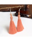 Ręcznie robiony pompon kolczyki 2019 modny czeski pomarańczowy 25 kolorów długie Dangles kolczyki vintage z chwostem dla kobiet 