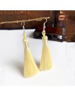 Ręcznie robiony pompon kolczyki 2019 modny czeski pomarańczowy 25 kolorów długie Dangles kolczyki vintage z chwostem dla kobiet 