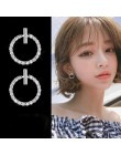 Darmowa wysyłka moda 925 Sterling srebrny kryształowy dżet geometryczny okrągły wkręt kolczyki dla kobiet piękna biżuteria